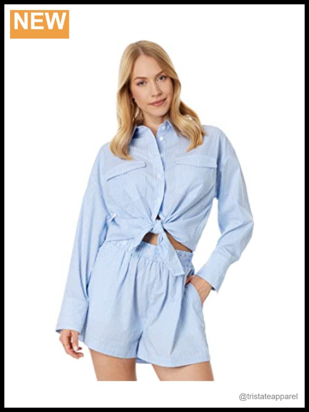 Oversized Striped Collared Shirt - 100% Cotton Blouse
